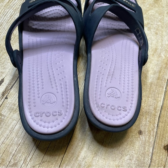 Crocs Women’s Blue Patricia Wedge Sandal Strappy Shoes - Picture 8 of 10